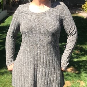 Gray Long sleeve skater dress
